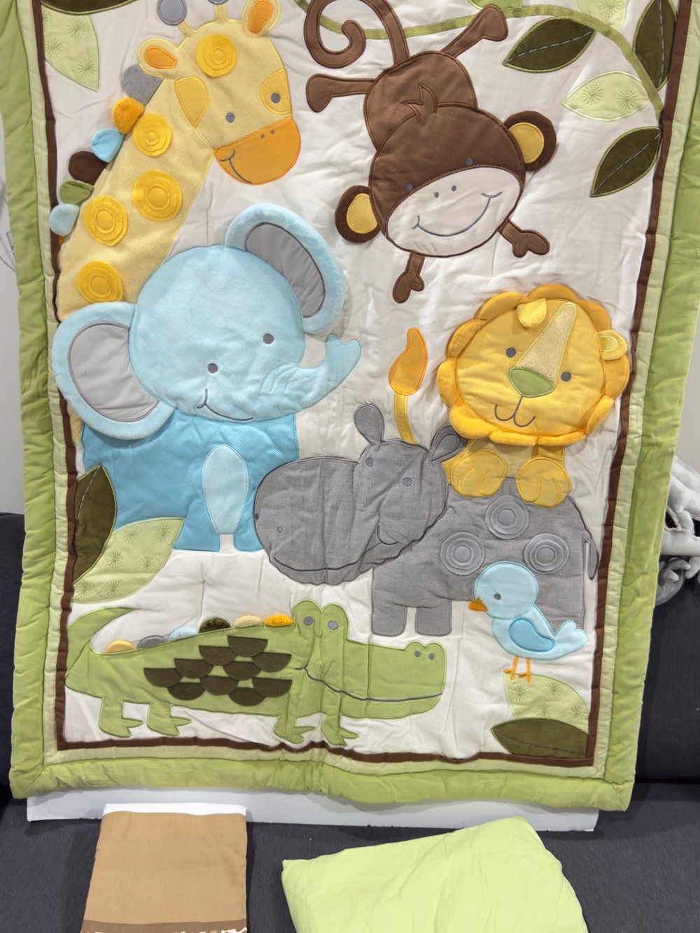 3D Safari Friends Baby Boy Crib bedding Set - New See details